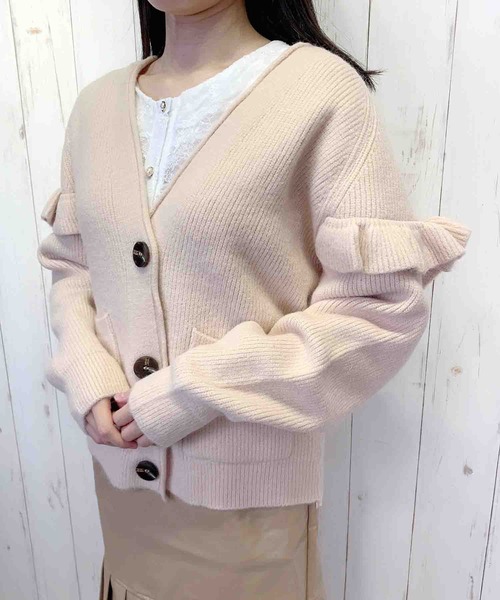 Clice de Paris（クリシェドゥパリス）の「K/袖フリルカーデ（カーディガン/ボレロ・レディース・ベージュ/ブルー・ONESIZE）」の11枚目の写真