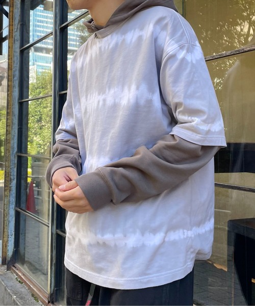 ROOP TOKYO by Hayato(ループトウキョウバイハヤト)の「ROOPTOKYO by Hayato cyuu-sen border big tee タイダイ染めボーダー半袖Tee タイダイ柄(Tシャツ/カットソー・メンズ・ネイビー/ホワイト/グレー・M/L)」の3枚目の写真