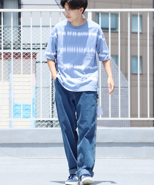 ROOP TOKYO by Hayato(ループトウキョウバイハヤト)の「ROOPTOKYO by Hayato cyuu-sen border big tee タイダイ染めボーダー半袖Tee タイダイ柄(Tシャツ/カットソー・メンズ・ネイビー/ホワイト/グレー・M/L)」の15枚目の写真
