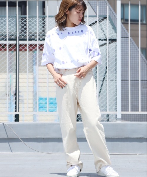 ROOP TOKYO by Hayato(ループトウキョウバイハヤト)の「ROOPTOKYO by Hayato cyuu-sen border big tee タイダイ染めボーダー半袖Tee タイダイ柄(Tシャツ/カットソー・メンズ・ネイビー/ホワイト/グレー・M/L)」の13枚目の写真