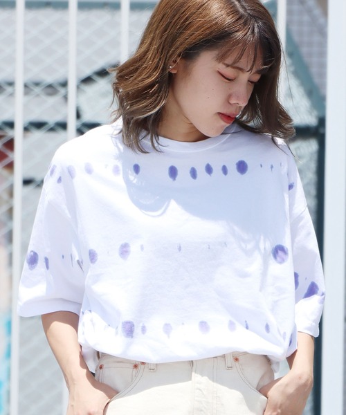 ROOP TOKYO by Hayato(ループトウキョウバイハヤト)の「ROOPTOKYO by Hayato cyuu-sen border big tee タイダイ染めボーダー半袖Tee タイダイ柄(Tシャツ/カットソー・メンズ・ネイビー/ホワイト/グレー・M/L)」の17枚目の写真