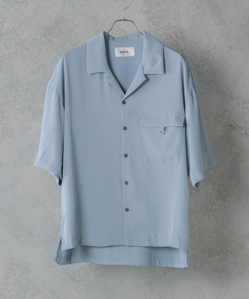 melt.(メルト)の「melt. - Dカンフラップポケットトロミオーバーオープンカラーシャツ(シャツ/ブラウス・メンズ・チャコールグレー/ブルー/グレイッシュベージュ・SMALL/MEDIUM/LARGE)」の15枚目の写真