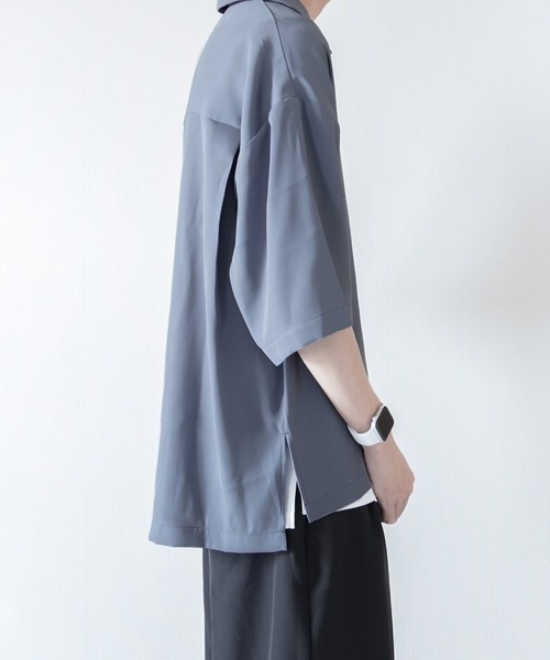 melt.(メルト)の「melt. - Dカンフラップポケットトロミオーバーオープンカラーシャツ(シャツ/ブラウス・メンズ・チャコールグレー/ブルー/グレイッシュベージュ・SMALL/MEDIUM/LARGE)」の20枚目の写真