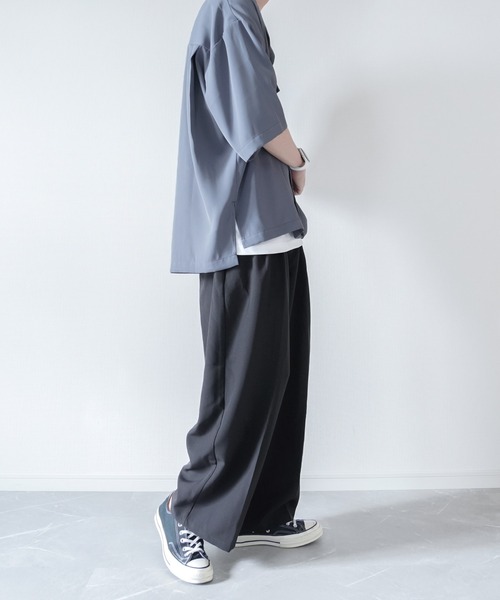 melt.(メルト)の「melt. - Dカンフラップポケットトロミオーバーオープンカラーシャツ(シャツ/ブラウス・メンズ・チャコールグレー/ブルー/グレイッシュベージュ・SMALL/MEDIUM/LARGE)」の9枚目の写真