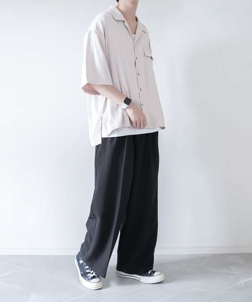 melt.(メルト)の「melt. - Dカンフラップポケットトロミオーバーオープンカラーシャツ(シャツ/ブラウス・メンズ・チャコールグレー/ブルー/グレイッシュベージュ・SMALL/MEDIUM/LARGE)」の16枚目の写真