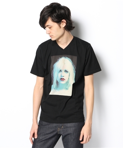 HYSTERIC GLAMOUR(ヒステリックグラマー)の「CL/SWEETHEARTS pt VネックT-SH(Tシャツ/カットソー・メンズ・ホワイト/ピンク/ブラック・SMALL/MEDIUM/LARGE)」の3枚目の写真