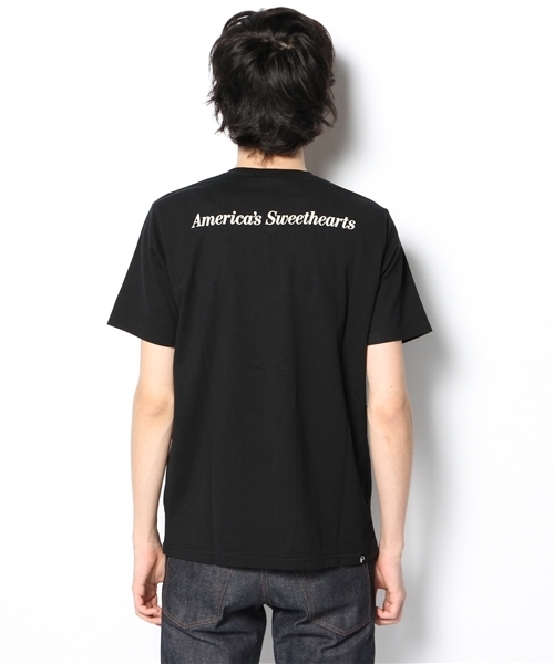 HYSTERIC GLAMOUR(ヒステリックグラマー)の「CL/SWEETHEARTS pt VネックT-SH(Tシャツ/カットソー・メンズ・ホワイト/ピンク/ブラック・SMALL/MEDIUM/LARGE)」の6枚目の写真