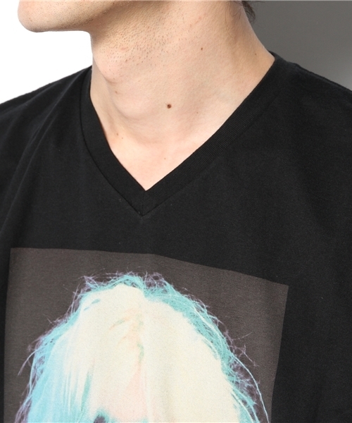 HYSTERIC GLAMOUR(ヒステリックグラマー)の「CL/SWEETHEARTS pt VネックT-SH(Tシャツ/カットソー・メンズ・ホワイト/ピンク/ブラック・SMALL/MEDIUM/LARGE)」の7枚目の写真