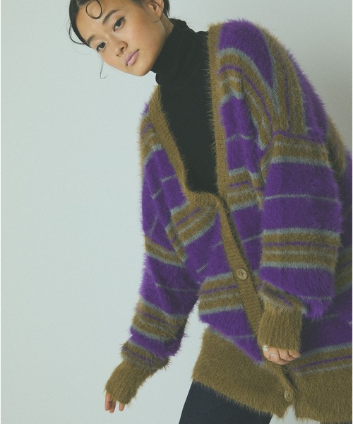 forksy.（フォルクシー）の「【forksy.】シャギーニットオーバーサイズカーディガン（カーディガン/ボレロ・レディース・ブラック/ベージュ/パープル/ブラウン/グレー/カーキ/オレンジ/グリーン/グリーン系その他/ライトイエロー/ライトブルー/ベージュ系その他/ライトグリーン/ブルー/ケリー/オレンジ系その他/ライム/パープル系その他/オレンジ系その他2/アイボリー・FREE）」の15枚目の写真