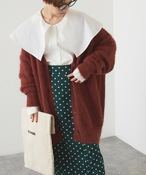 forksy.（フォルクシー）の「【forksy.】シャギーニットオーバーサイズカーディガン（カーディガン/ボレロ・レディース・ブラック/ベージュ/パープル/ブラウン/グレー/カーキ/オレンジ/グリーン/グリーン系その他/ライトイエロー/ライトブルー/ベージュ系その他/ライトグリーン/ブルー/ケリー/オレンジ系その他/ライム/パープル系その他/オレンジ系その他2/アイボリー・FREE）」の5枚目の写真