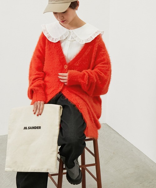 forksy.（フォルクシー）の「【forksy.】シャギーニットオーバーサイズカーディガン（カーディガン/ボレロ・レディース・ブラック/ベージュ/パープル/ブラウン/グレー/カーキ/オレンジ/グリーン/グリーン系その他/ライトイエロー/ライトブルー/ベージュ系その他/ライトグリーン/ブルー/ケリー/オレンジ系その他/ライム/パープル系その他/オレンジ系その他2/アイボリー・FREE）」の20枚目の写真