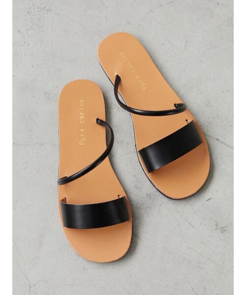 Green　Parks（グリーンパークス）の「【WEB限定サイズあり】・ダブルストラップフラットサンダル＊（サンダル・レディース・ブラック/アイボリー・LL/S/M/L）」の11枚目の写真