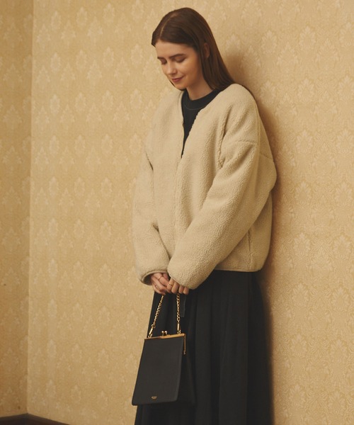 PURIL（ピュリル）の「【PURIL】ボアキルティングリバーシブルジャケット（ブルゾン・レディース・ブラック/アイボリー/モカ・S/M）」の2枚目の写真