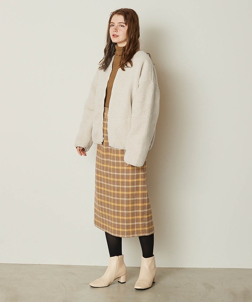 PURIL（ピュリル）の「【PURIL】ボアキルティングリバーシブルジャケット（ブルゾン・レディース・ブラック/アイボリー/モカ・S/M）」の9枚目の写真