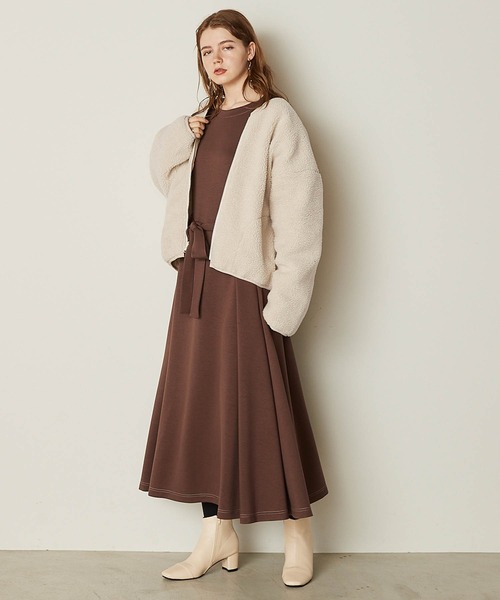 PURIL（ピュリル）の「【PURIL】ボアキルティングリバーシブルジャケット（ブルゾン・レディース・ブラック/アイボリー/モカ・S/M）」の10枚目の写真