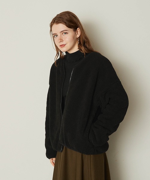 PURIL（ピュリル）の「【PURIL】ボアキルティングリバーシブルジャケット（ブルゾン・レディース・ブラック/アイボリー/モカ・S/M）」の12枚目の写真