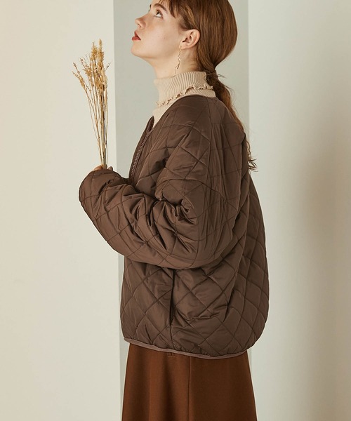 PURIL（ピュリル）の「【PURIL】ボアキルティングリバーシブルジャケット（ブルゾン・レディース・ブラック/アイボリー/モカ・S/M）」の20枚目の写真