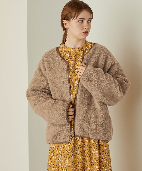 PURIL（ピュリル）の「【PURIL】ボアキルティングリバーシブルジャケット（ブルゾン・レディース・ブラック/アイボリー/モカ・S/M）」の21枚目の写真