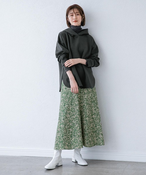 A part by（アパートバイ）の「ボンディングラウンドパーカー　218264（パーカー・レディース・チャコールグレー/ライトブルー/アイボリー・FREE）」の19枚目の写真