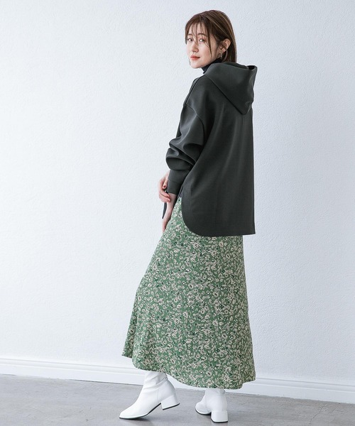 A part by（アパートバイ）の「ボンディングラウンドパーカー　218264（パーカー・レディース・チャコールグレー/ライトブルー/アイボリー・FREE）」の16枚目の写真