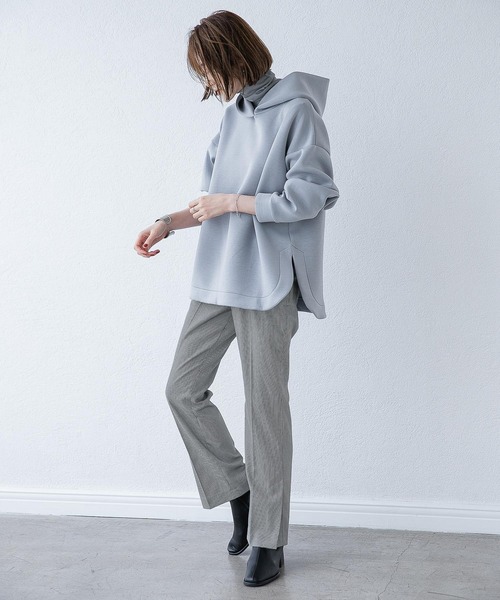 A part by（アパートバイ）の「ボンディングラウンドパーカー　218264（パーカー・レディース・チャコールグレー/ライトブルー/アイボリー・FREE）」の13枚目の写真