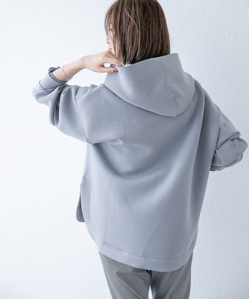 A part by（アパートバイ）の「ボンディングラウンドパーカー　218264（パーカー・レディース・チャコールグレー/ライトブルー/アイボリー・FREE）」の17枚目の写真