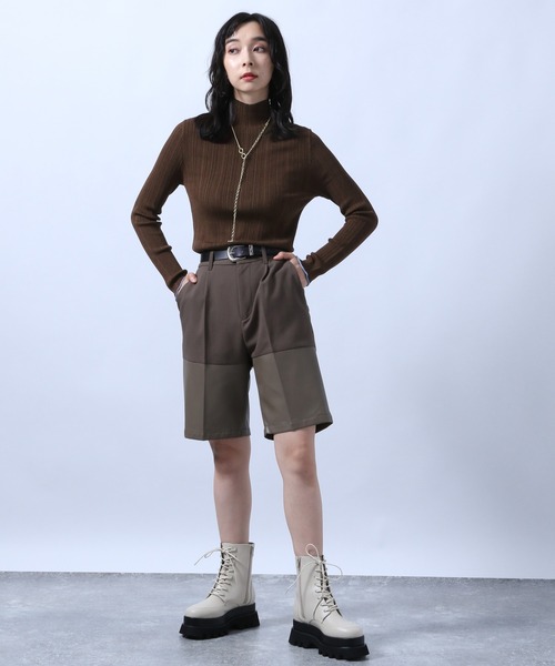 HARE（ハレ）の「ハイネックランダムニット(HARE)（ニット/セーター・レディース・ブラック/ブラウン/グレー/グリーン・FREE）」の18枚目の写真