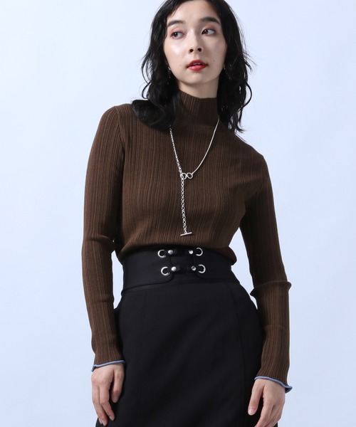 HARE（ハレ）の「ハイネックランダムニット(HARE)（ニット/セーター・レディース・ブラック/ブラウン/グレー/グリーン・FREE）」の22枚目の写真