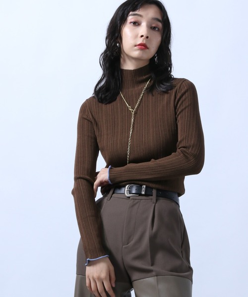 HARE（ハレ）の「ハイネックランダムニット(HARE)（ニット/セーター・レディース・ブラック/ブラウン/グレー/グリーン・FREE）」の16枚目の写真