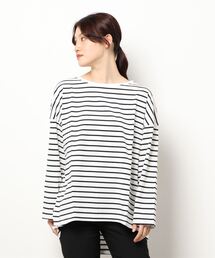 HONEYSUCKLE ROSE | 【HONEYSUCKLE ROSE】ボーダークルーロンＴ(Tシャツ/カットソー)