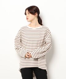 HONEYSUCKLE ROSE | 【HONEYSUCKLE ROSE】ボーダークルーロンＴ(Tシャツ/カットソー)