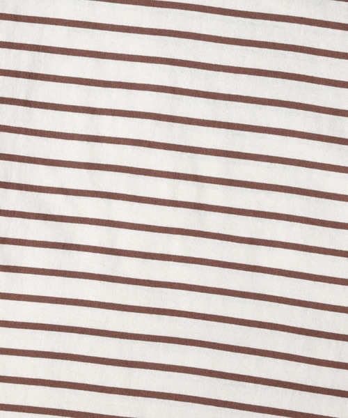 HONEYSUCKLE ROSE（ハニーサックルローズ）の「【HONEYSUCKLE ROSE】ボーダークルーロンＴ（Tシャツ/カットソー・レディース・ホワイト×ネイビー/ホワイト×カーキブラウン・M/S/L）」の12枚目の写真