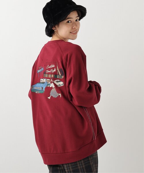 DOUBLE NAME（ダブルネーム）の「OutdoorMovie Night BACK刺繍プルオーバー（Tシャツ/カットソー・レディース・ネイビー/レッド/グリーン/キナリ・FREE）」の4枚目の写真
