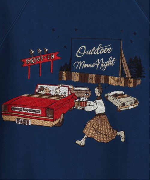 DOUBLE NAME（ダブルネーム）の「OutdoorMovie Night BACK刺繍プルオーバー（Tシャツ/カットソー・レディース・ネイビー/レッド/グリーン/キナリ・FREE）」の11枚目の写真
