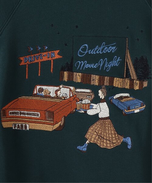 DOUBLE NAME（ダブルネーム）の「OutdoorMovie Night BACK刺繍プルオーバー（Tシャツ/カットソー・レディース・ネイビー/レッド/グリーン/キナリ・FREE）」の14枚目の写真