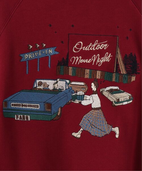 DOUBLE NAME（ダブルネーム）の「OutdoorMovie Night BACK刺繍プルオーバー（Tシャツ/カットソー・レディース・ネイビー/レッド/グリーン/キナリ・FREE）」の6枚目の写真