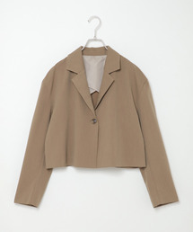 【セットアップ対応】ショート丈テーラードジャケット 無地&チェック柄