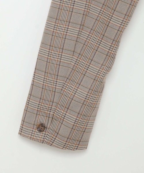 VENCEEXCHANGE(ヴァンスエクスチェンジ)の「【セットアップ対応】ショート丈テーラードジャケット 無地&チェック柄(テーラードジャケット・レディース・ブラック/ブラウン/その他・M)」の4枚目の写真