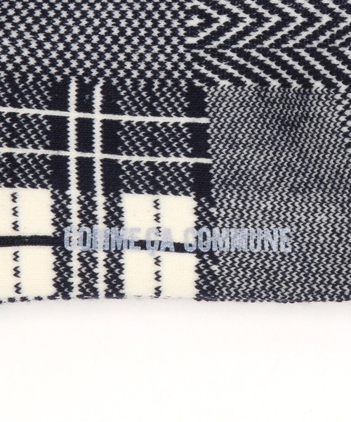 COMME　CA COMMUNE（コムサコミューン）の「マルチパターン パッチワーク柄 ソックス（ソックス/靴下・メンズ・ブラック/グリーン/キャメル/ネイビー・27cm）」の7枚目の写真