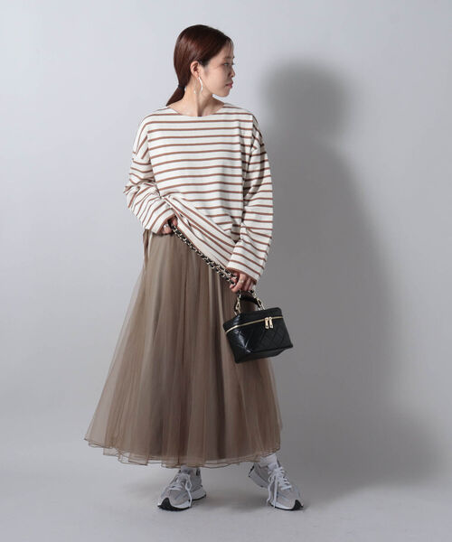 fredy couleur（フレディクルール）の「チュールギャザースカート（スカート・レディース・チャコールグレー/ブラウン・38）」の3枚目の写真