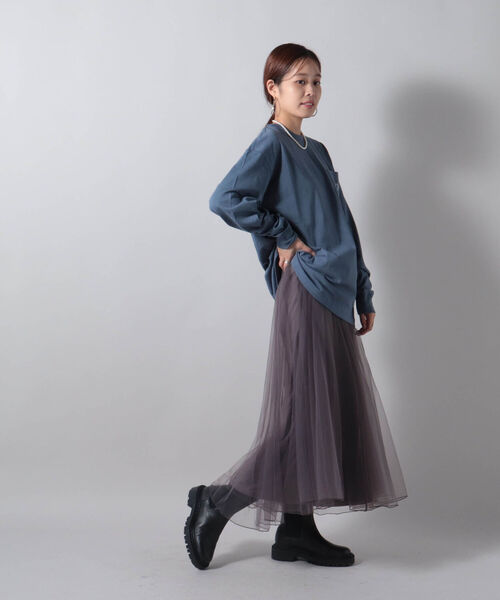 fredy couleur（フレディクルール）の「チュールギャザースカート（スカート・レディース・チャコールグレー/ブラウン・38）」の10枚目の写真