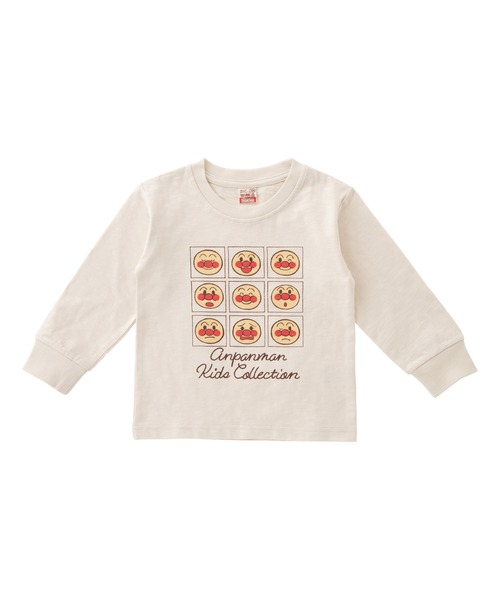 ANPANMAN KIDS COLLECTION（アンパンマンキッズコレクション）の「表情いっぱい柄長袖Tシャツ（Tシャツ/カットソー・キッズ・オフホワイト/カーキ・90cm/110cm/100cm/120cm/80ｃｍ）」の2枚目の写真