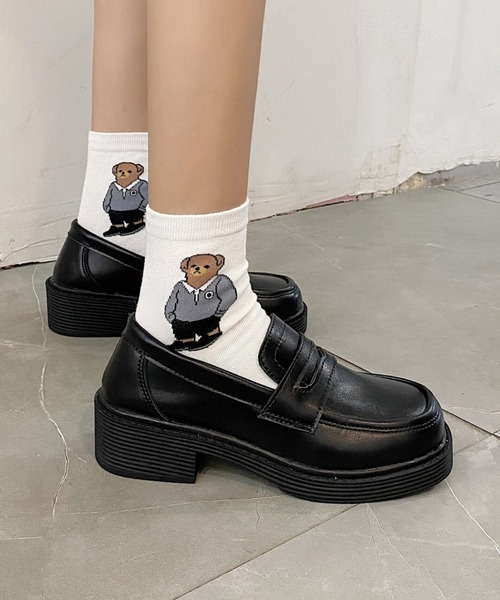 SFW（エスエフダブリュー）の「厚底ローファー フラット スクエアトゥ（ローファー・レディース・ブラック・38/39/36/37/35）」の3枚目の写真