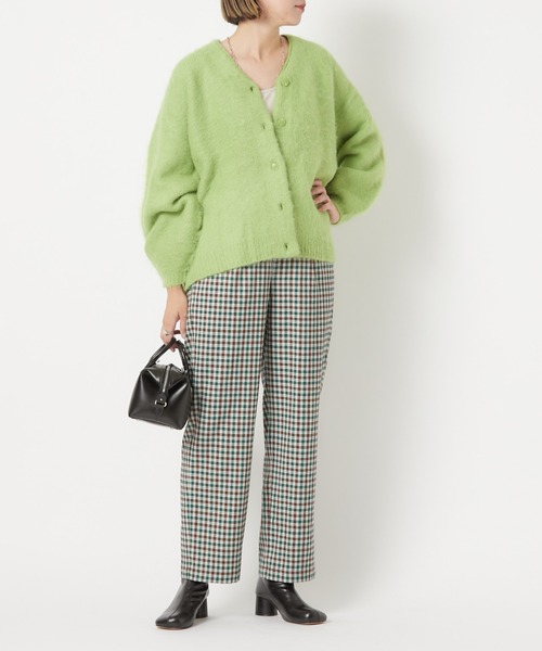 CIAOPANIC（チャオパニック）の「モヘアタッチシャギーカーディガン（カーディガン/ボレロ・レディース・ブラウン/オフホワイト/ライム・FREE）」の5枚目の写真