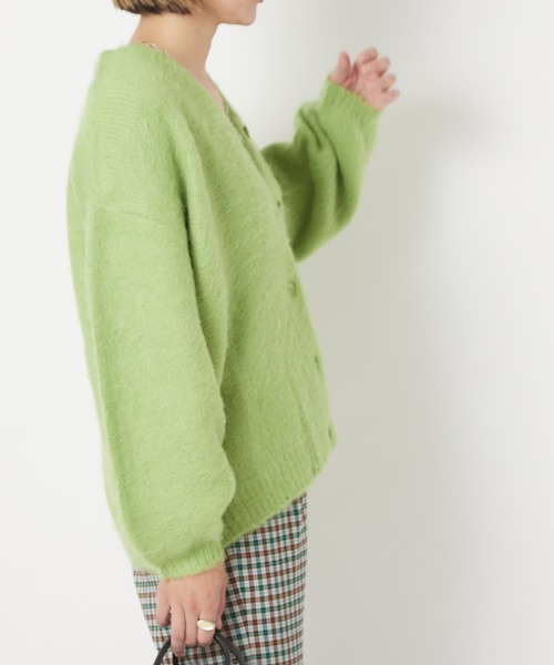 CIAOPANIC（チャオパニック）の「モヘアタッチシャギーカーディガン（カーディガン/ボレロ・レディース・ブラウン/オフホワイト/ライム・FREE）」の13枚目の写真