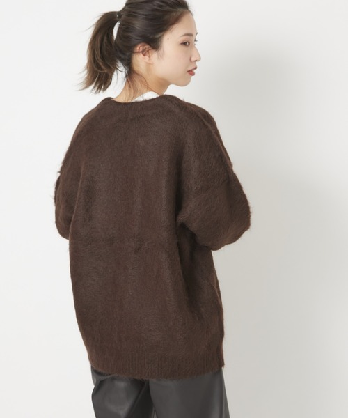 CIAOPANIC（チャオパニック）の「モヘアタッチシャギーカーディガン（カーディガン/ボレロ・レディース・ブラウン/オフホワイト/ライム・FREE）」の15枚目の写真