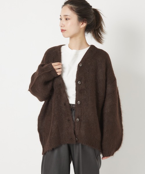 CIAOPANIC（チャオパニック）の「モヘアタッチシャギーカーディガン（カーディガン/ボレロ・レディース・ブラウン/オフホワイト/ライム・FREE）」の14枚目の写真