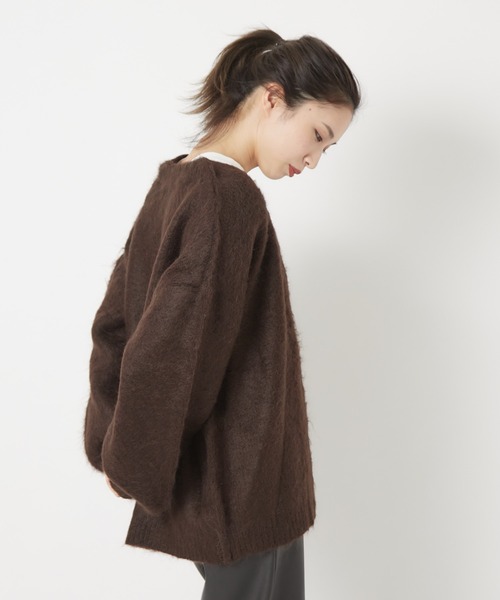 CIAOPANIC（チャオパニック）の「モヘアタッチシャギーカーディガン（カーディガン/ボレロ・レディース・ブラウン/オフホワイト/ライム・FREE）」の11枚目の写真