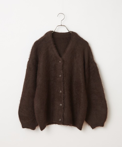 CIAOPANIC（チャオパニック）の「モヘアタッチシャギーカーディガン（カーディガン/ボレロ・レディース・ブラウン/オフホワイト/ライム・FREE）」の7枚目の写真