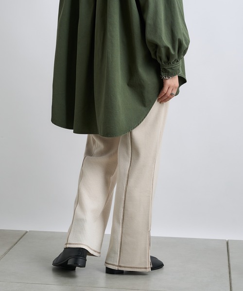 CIAOPANIC TYPY(チャオパニックティピー)の「ワッフル切り替えカットパンツ(その他パンツ・レディース・レッド/ブラック/アイボリー・ONE SIZE)」の7枚目の写真